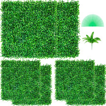 6pcs 20&quot;x20&quot; Artificial Boxwood Mat Wall Hedge Decor Privacy Fence Panel Grass - £53.77 GBP