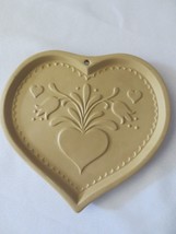 Folk Art Heart Tulips Brown Bag Ceramic Cookie Mold Hill Design 1986 - £9.43 GBP