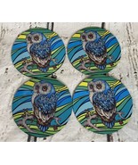 Blue Owl Round Drink Cup Coasters Set Of 4 - $9.00