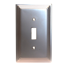 Satin Nickel Cast Metal Silver Tone Metal Switch Plate Cover New - $5.18