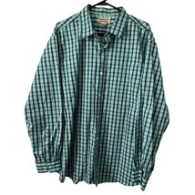 Duluth Trading Co Men&#39;s Shirt 2XL Cotton Button Down Check Blue Wrinkle ... - £12.89 GBP