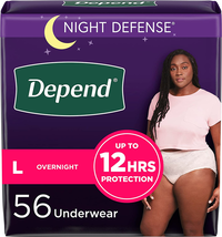 Night Defense Adult Incontinence Underwear for Women, Disposable, Overni... - £59.20 GBP