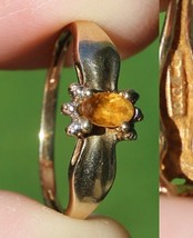 Estate Sale! 10k GOLD solid ring 1950&#39;s Citrine gemstone size 6.75 TESTED - £94.27 GBP