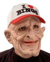 Old Man Mask I Love Bingo B-9 Wrinkled Halloween Costume Party Funny M1002 - £42.61 GBP