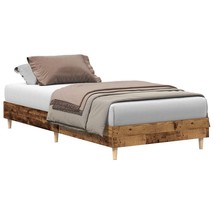 vidaXL Bed Frame Old wood Engineered wood Single Durable Bed Frame - $311.72 CAD