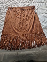 French Laundry 3X Brown Fringe Skirt-Brand New-SHIPS N 24 HOURS - $47.27 CAD