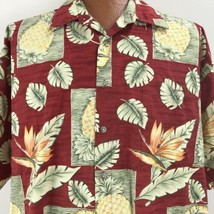Pierre Cardin Hawaiian Aloha XXL Birds Of Paradise Pineapples Red Hibiscus Leave - £35.25 GBP