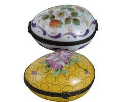 Hand Painted Limoges Trinket Boxes egg shaped - £121.15 GBP