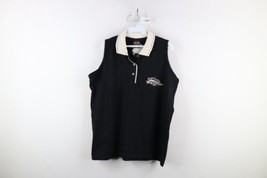 Vintage Harley Davidson Womens XL Faded Spell Out Eagle Sleeveless Polo Shirt - £31.54 GBP
