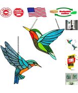 Handmade Hummingbird Stained Glass Window Hangings - Ideal Gift for Mom - $1,437.74 MXN