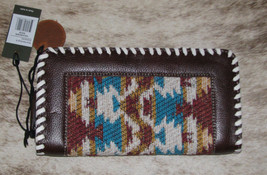 Myra Bag #8120 8.25&quot;x4.5&quot; Rug, Leather Wallet~Card Slots~Pockets~ZipArou... - £37.05 GBP