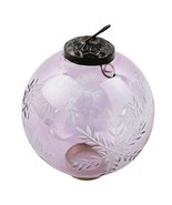 Vintage Christmas Ornament Hand Blown Pink Glass Etched Snowflake Design - £19.13 GBP