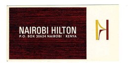 Nairobi Hilton Hotel Luggage Sticker Nairobi Kenya  - £10.89 GBP