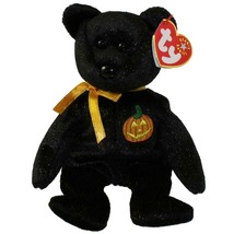 Haunt the Black Bear with Pumpkin Patch Ty Beanie Baby Retired MWMT Hall... - $8.95