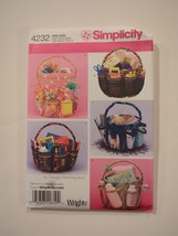 Simplicity 4232 Fabric Craft Work Sewing Basket Bucket UNCUT One Size OSZ - £6.06 GBP