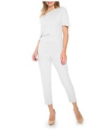Alexia Admor Draped One-Shoulder Jumpsuit SZ S Slate $225 - $81.77