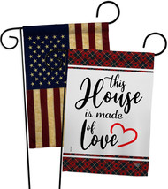 Made of Love - Impressions Decorative USA Vintage Applique Garden Flags Pack GP1 - £24.37 GBP