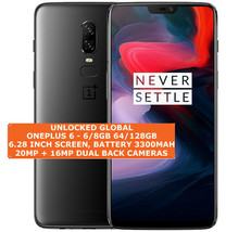 OnePlus 6 6/8 GB 64/128gb Octa-Core 20mp prints 6.28 &quot;Android Smartphones LTE - £326.86 GBP+