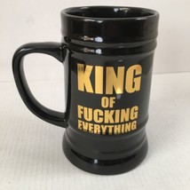 “King of Everything&quot; Large Stein Mug Cup Black and Gold - £13.93 GBP