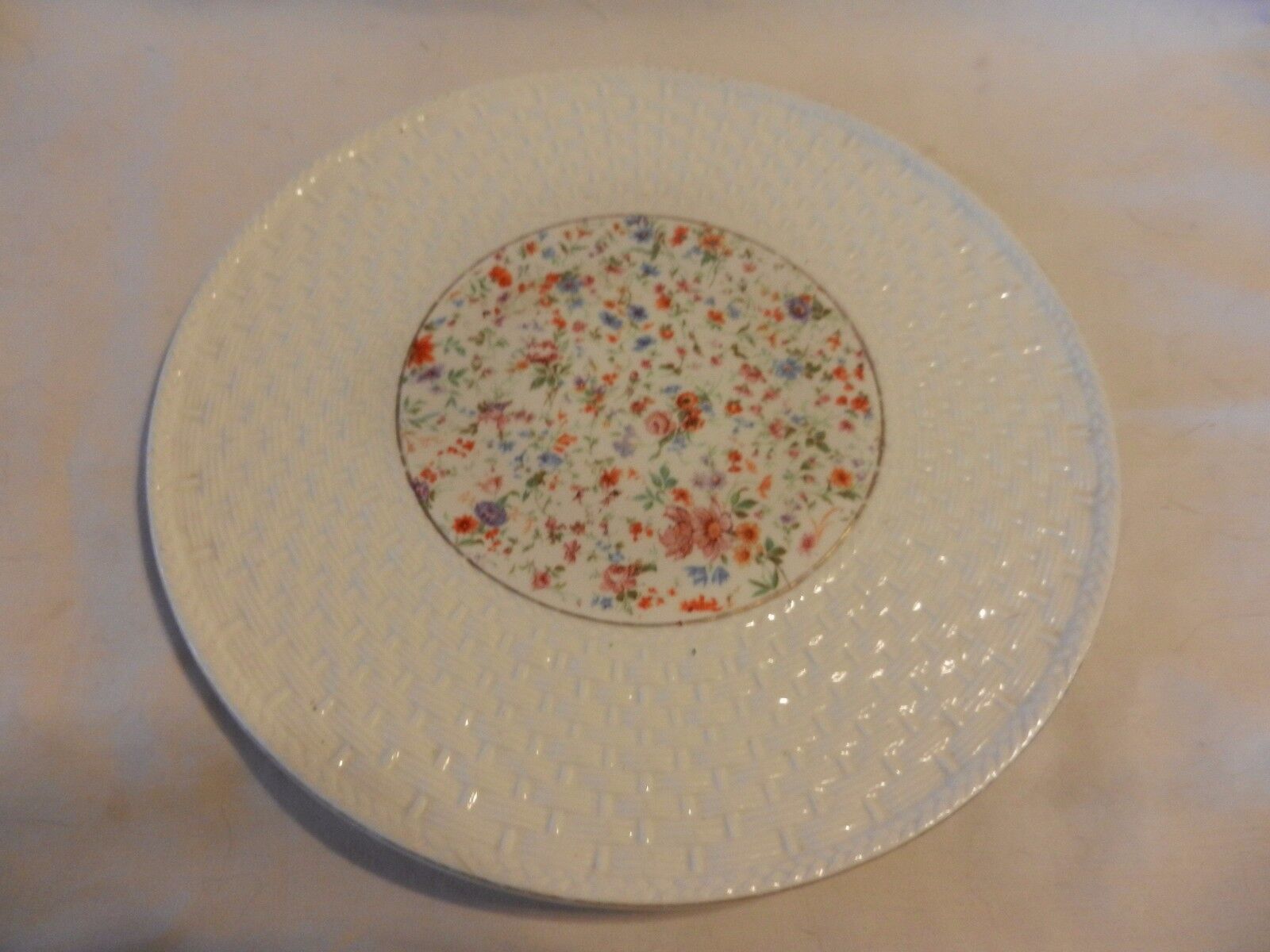 Primary image for Vintage ERPhila Cake Serving Plate Flowers & Garland Czechoslovakia 