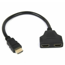 4K HDMI Cable Splitter Adapter 2.0 Converter 1 In 2 Out 1 Male to 2 Female - £4.63 GBP