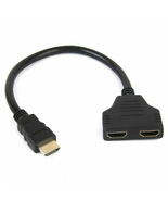 4K HDMI Cable Splitter Adapter 2.0 Converter 1 In 2 Out 1 Male to 2 Female - £4.69 GBP