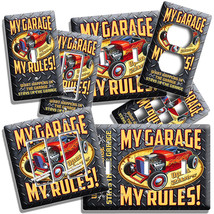 My Garage Rules Hot Rod Car Light Switch Outlet Wall Plates Room Man Cave Decor - £8.96 GBP+