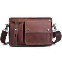 Leather Vintage Men Shoulder Bags 2022 New Fashion Multifunctional Soft Cowhide  - £74.05 GBP