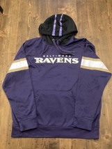 NFL Baltimore Ravens Purple Men’s Sz L Pullover Sweatshirt Helmet Hood Majestic - $34.99