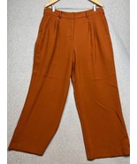 Nine West Wide Leg High Rise Relaxed Womens Petites 18P Rust Classic Office - $37.98