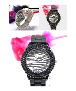 Wholesale Lot of 25 - Zebra Dial 3-line Crystal Bezel Woman Silicone Ban... - $97.99
