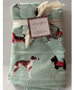Laura Ashley Christmas Holiday Dogs Hand Towel Set 2pc 100% Cotton - $463.80 MXN