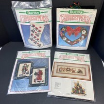 Bucilla MERRY CHRISTMAS Cross Stitch Kits Lot of 4 #82516 #61084 #82600 #82599  - £15.95 GBP