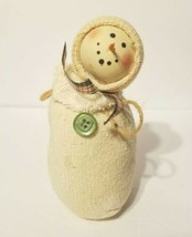 Vintage Handmade Folkart Bean Bag Sock Snowman Decoration Country Rustic... - £8.52 GBP
