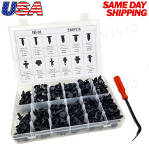 240pc Plastic Rivets Fastener Fender Bumper Push Clips with Tool for Ford Cars - £15.81 GBP