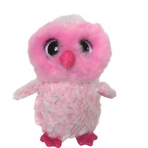 Ty Beanie Boos Twiggy Pink Owl Plush Glitter Eyes Stuffed Animal 2017 6.5&quot; - £16.34 GBP