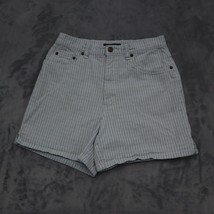 Bill Blass Shorts Womens 6 White Twill Striped Stretch Cut Off Pockets - £20.08 GBP