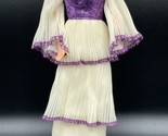 Vtg Barbie Marie Osmond Doll Dress Ruffle White Purple Glitter Ivory Gow... - $19.34