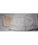 Vtg Handmade Swissdot White Baby Dress With Floral Accents &amp; Small Romper - $8.20 CAD