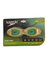 New Speedo Googles Glide Print Anti-Fog Flex Fit Latex Free YELLOW - £7.94 GBP