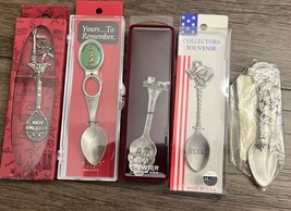 Vintage Souvenir Collector Spoons Lot of 5 Places States City Hard Rock ... - $21.24