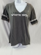 Women’s Medium Nike White Sox White Shirt With Striped Sleeves V Neck Ba... - $274.51 MXN