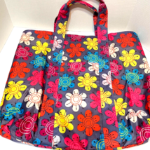 Paperchase Shopper Ripstop Pop Floral Nylon Tote Bag Double Handle 17.5x17 inch - £16.36 GBP