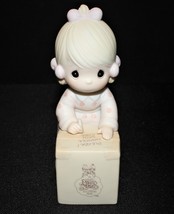 Precious Moments 1987 Sharing Is Universal 5” Girl Porcelain Figurine, E0007 - £10.32 GBP