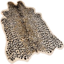 Leopard Area Rug Animals Printed Hide Mats Faux Fur Cowhide Skin, 160 X 200Cm - £85.21 GBP