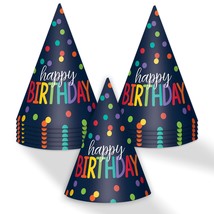Aged to Perfection Vintage Dude Black &amp; Gold Foil Cone Party Hats, 12 Count - £7.20 GBP+