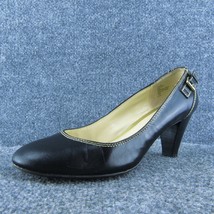 Lauren Ralph Lauren Salma Women Pump Heel Shoes Black Leather Size 8.5 Medium - £19.39 GBP