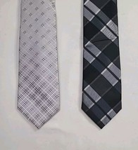 Little Black Tie Hand Made 100% Polyester Mens Tie Neck Tie Lot Of 2 - $14.73