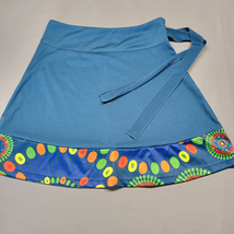 Misslook Women Skirt Size M Blue Mini Preppy Boho Polka Dot Flirty Tie W... - $14.40