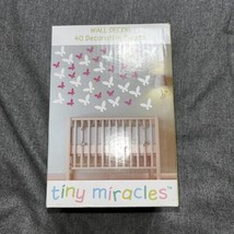 Infant Girls Tiny Miracles Baby Pink &amp; White Butterfly Wall Decorations ... - $9.90